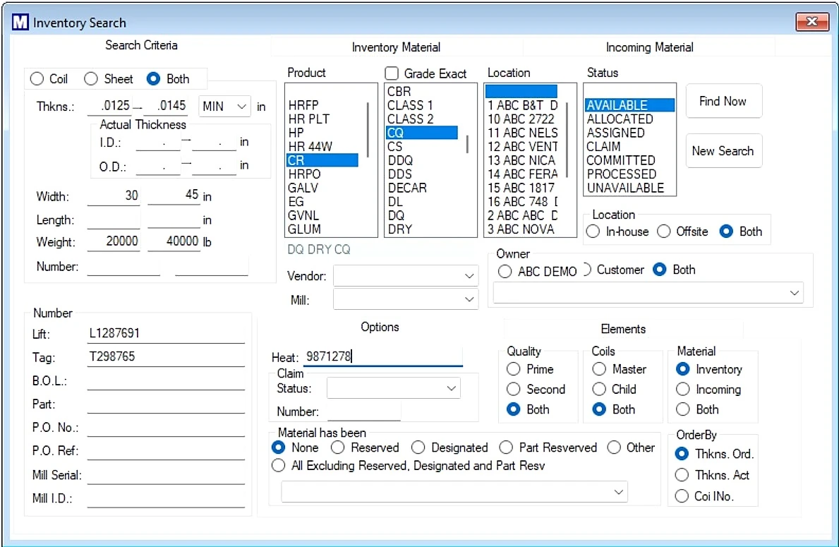 Inventory Management Interface